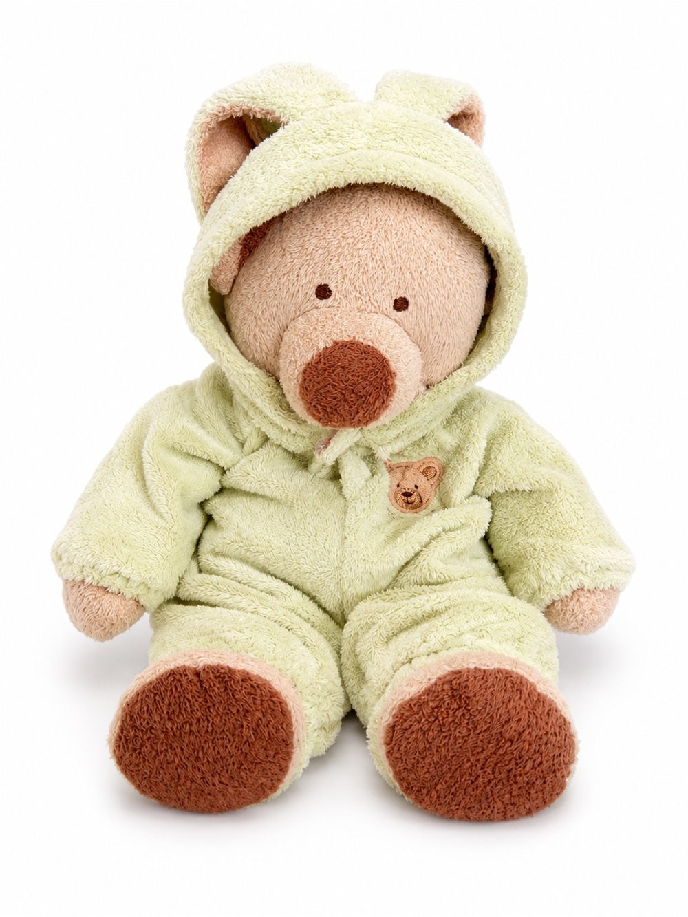 Ty Pluffies Love To Baby Teddy Bear Green Removeable PJs 12” Plush Lovey